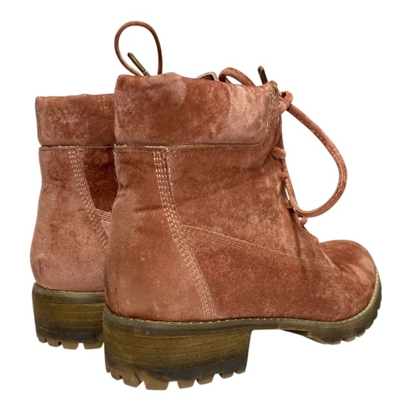 Mi.iM Sunset Velvet Lace-Up Boots Women’s Size 8.5 Wine Burgundy Ankle Booties - Picture 5 of 12